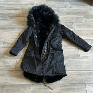 Popski London faux fur lined jacket